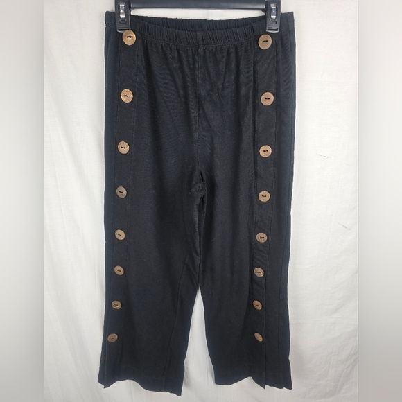 Soft Surroundings Lagenlook Black Pants with Button Accents Sz S - Picture 2 of 6